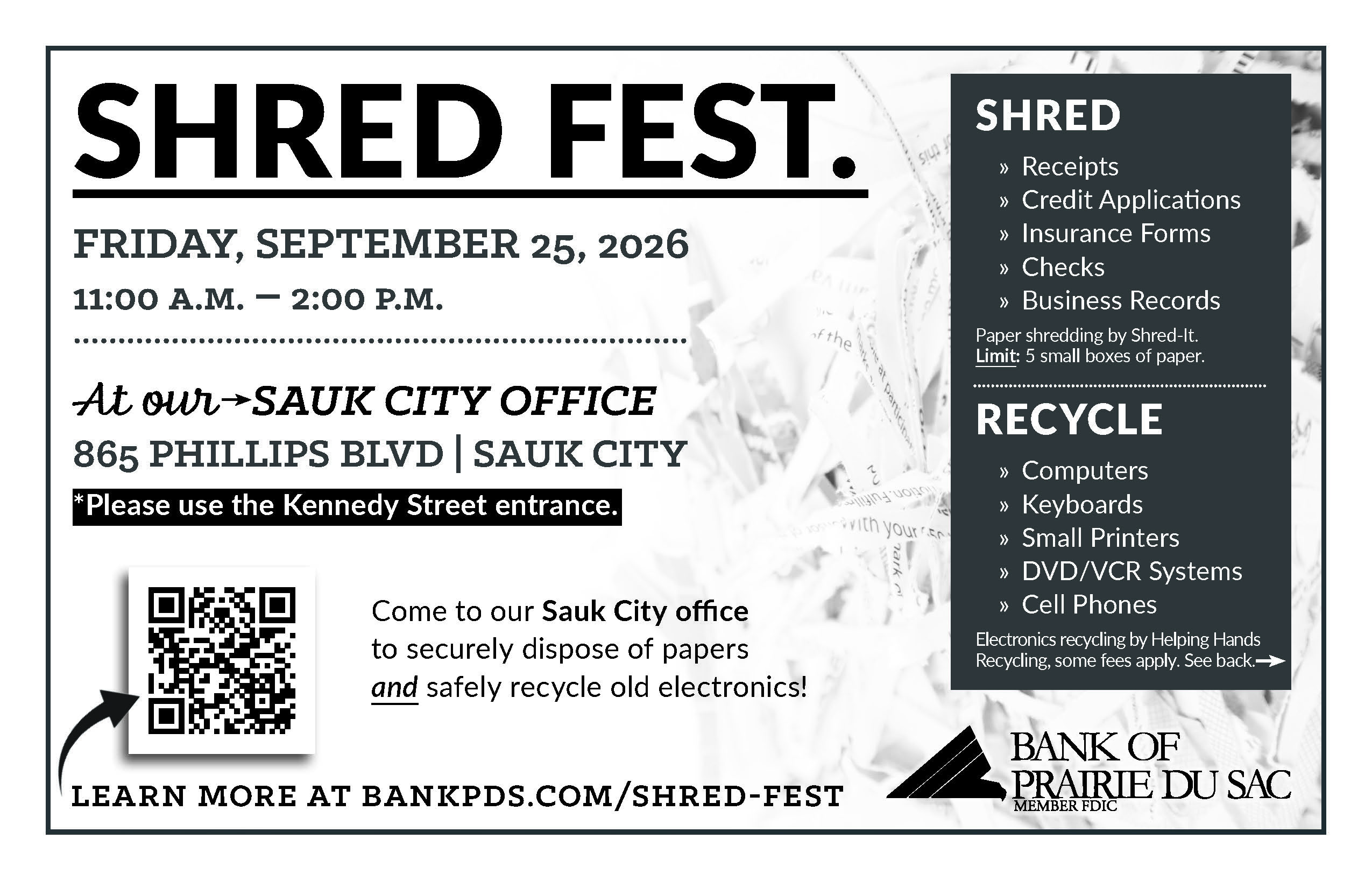 Shred Fest 2026 Event handout front page